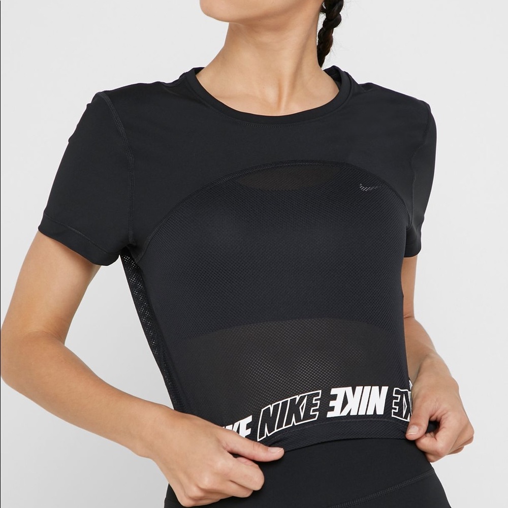 Nike black mesh crop top